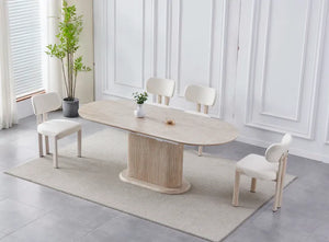 Table à Manger VANESSA – Céramique Travertin – Extensible 160 à 200 cm