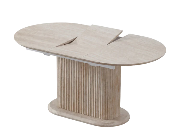Table extensible TRAVERTINO effet travertin 160-200cm