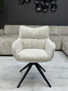 Lot de 2 fauteuils pivotants design beige – Pieds noirs croisés
