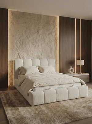 Lit Coffre-VALERIA Style Bubble- Matelas Surmatelas
