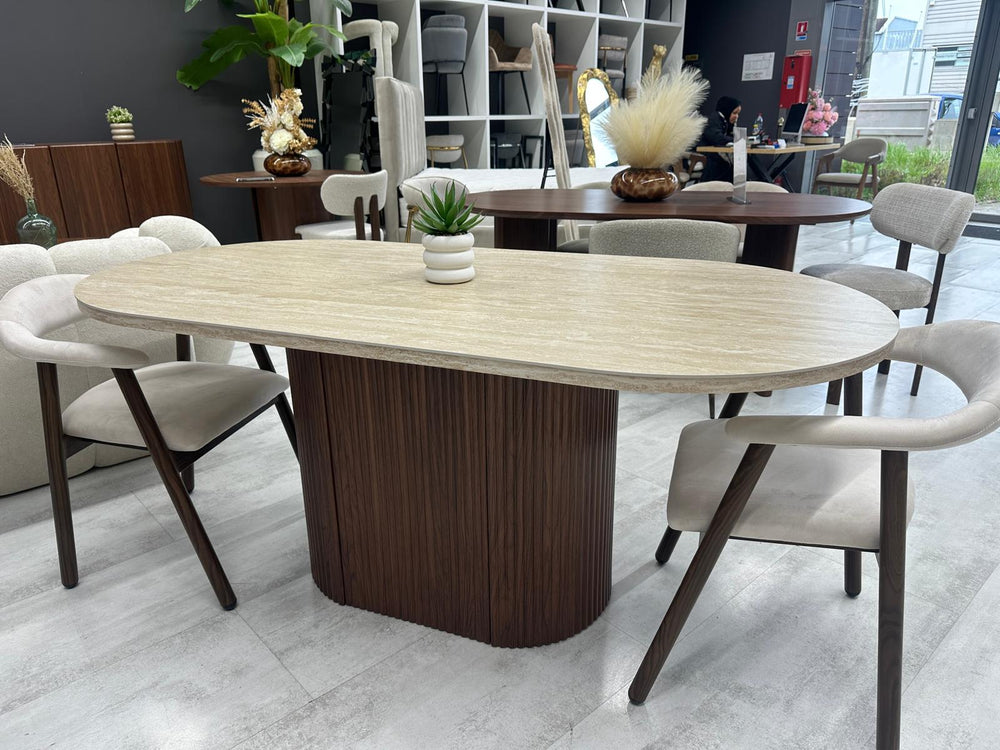 Table Porta effet travertin  180cm/90cm